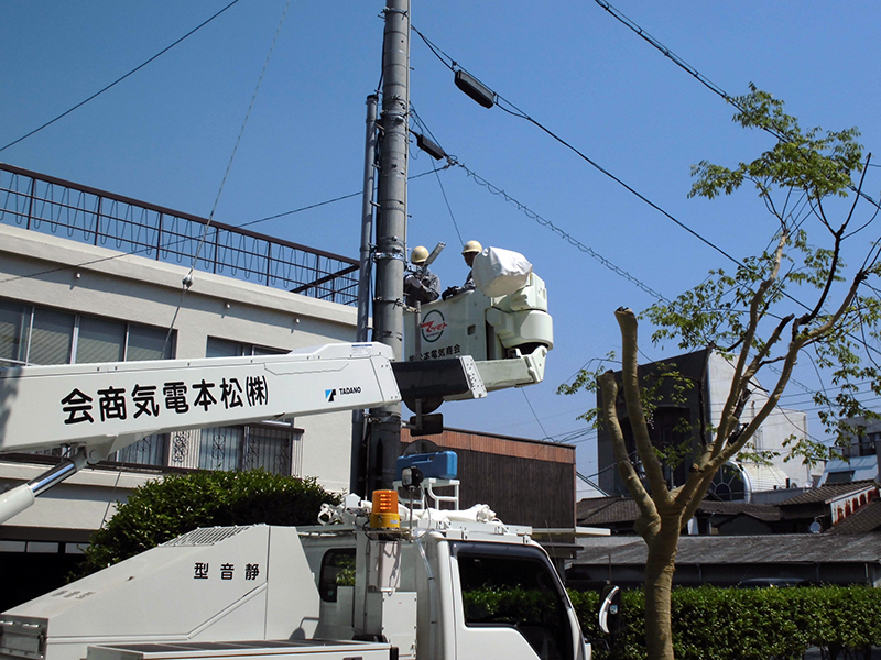 株式会社松本電気商会の照明器具工事（屋外）